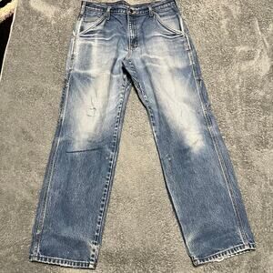 All American Clothing Co Jeans Mens 34 X 32 Blue Straight 90s Made USA Carpenter